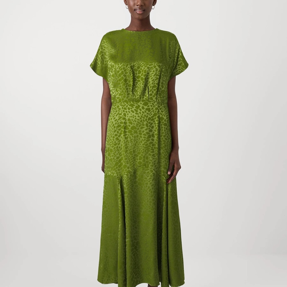 Never Fully Dressed Green Jacquard Erin Animal Print Maxi Dress - Picture 2 of 6